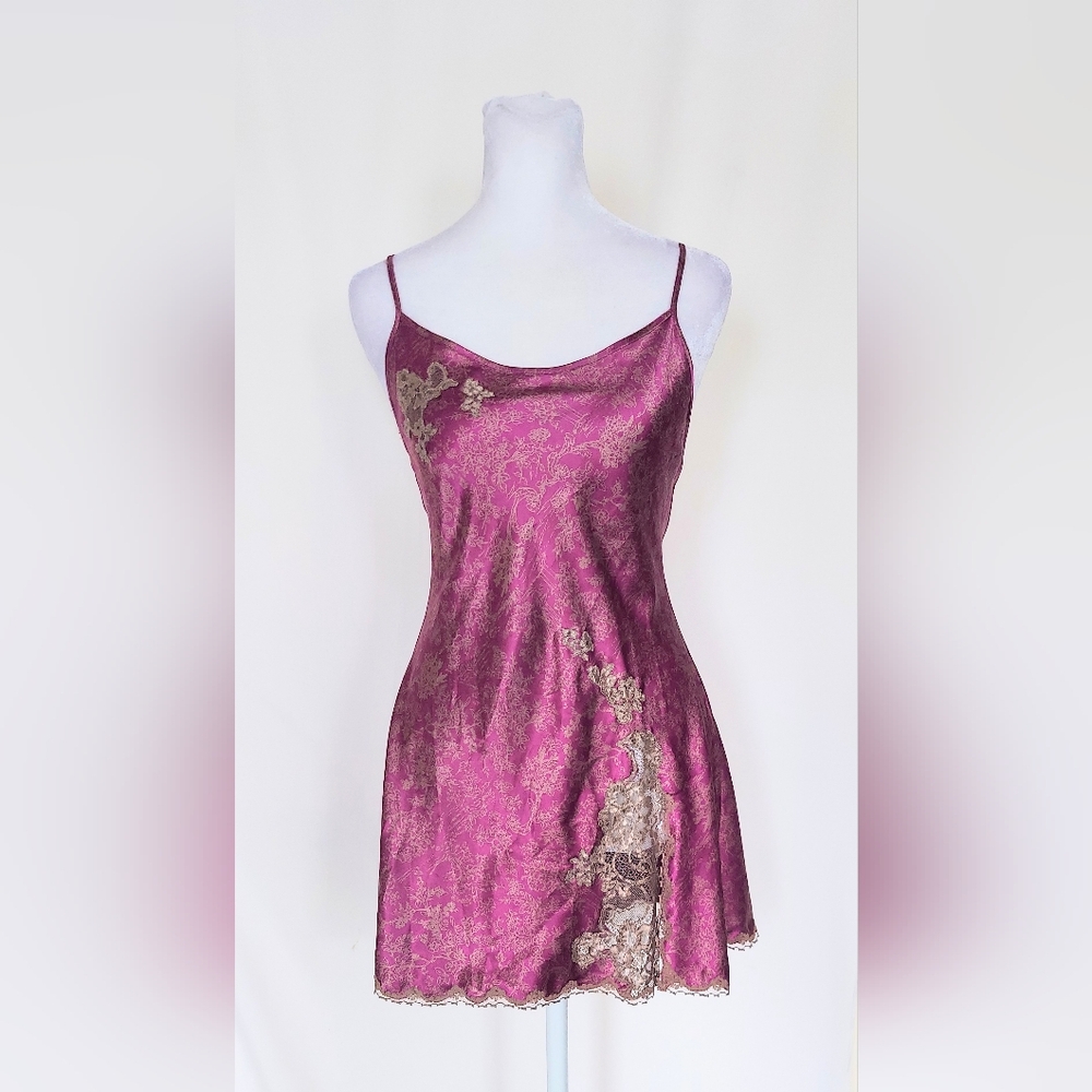 Victoria’s Secret Madison Beer Satin Slip Dress Size Small Purple